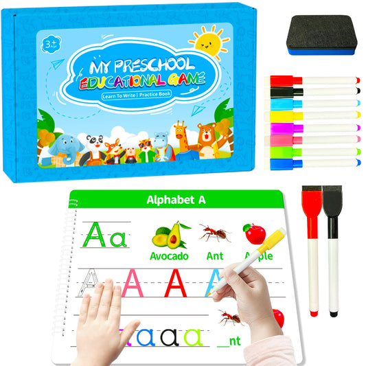 Preschool Learning Activities-Handwriting Practice for Kids|Montessori Busy Book|Toddler Activity Book|Autism Learning Materials|Educational Workbook|ABC Learning for Kids Ages 3+（8.57 x 12.59″）