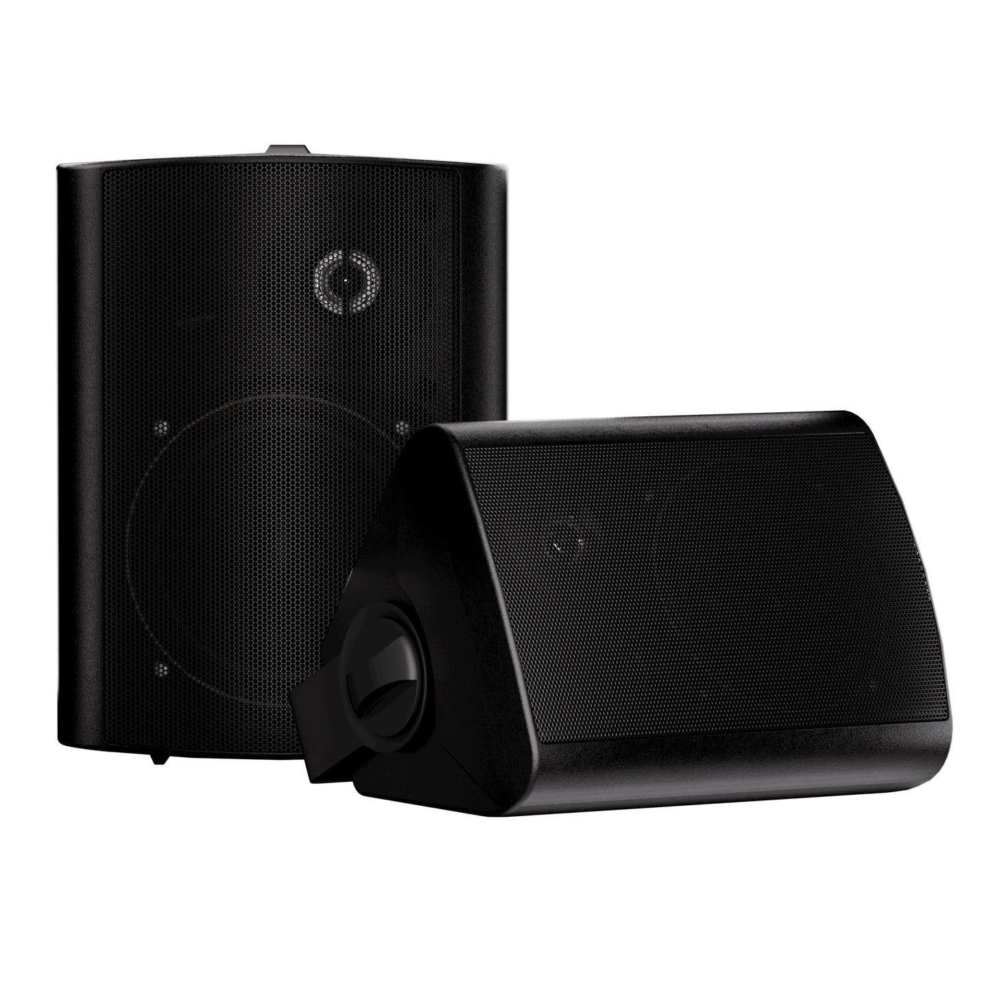 Herdio 5.25 Inches Passive Outdoor Speakers Wired Waterproof, 300 Watts Wall Mount Speakers All Weather for Patio Indoor Deck Countryard (1 Pair, Black)