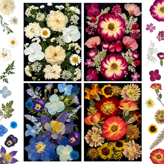 92Pcs Pressed Dried Flowers for Resin, Real Assorted Natural Bulk Dry Floral Leaves for DIY Art Crafts, Epoxy Molds, Jewelry, Soap, Candle Making, Nails Decors