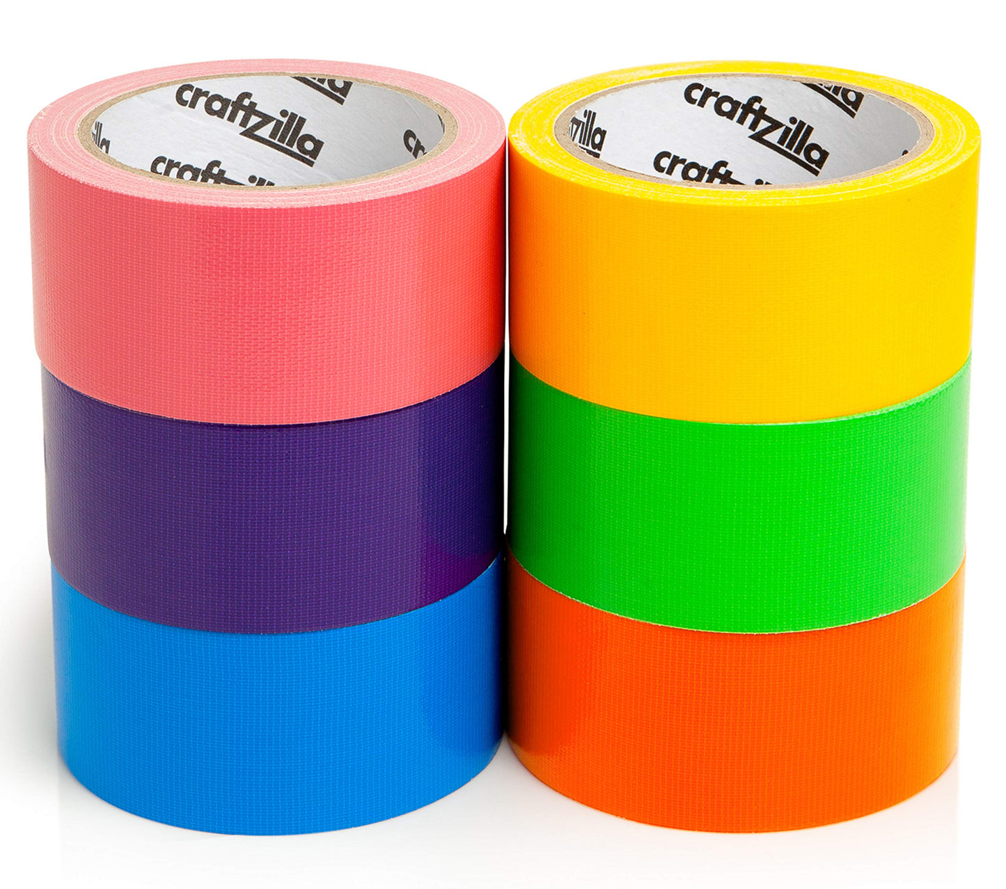 Rainbow Colored Duct Tape Pack - 6 Bright Colors, 15 Yards x 2 Inch Rolls - Duct Tape Heavy Duty, Bulk Multi-Pack for Arts, Crafts, DIY Projects - Back to School Supplies