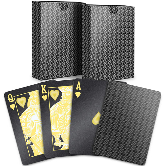 BIERDORF Diamond Waterproof Black Playing Cards, Poker Cards, HD, Deck of Cards (Black)