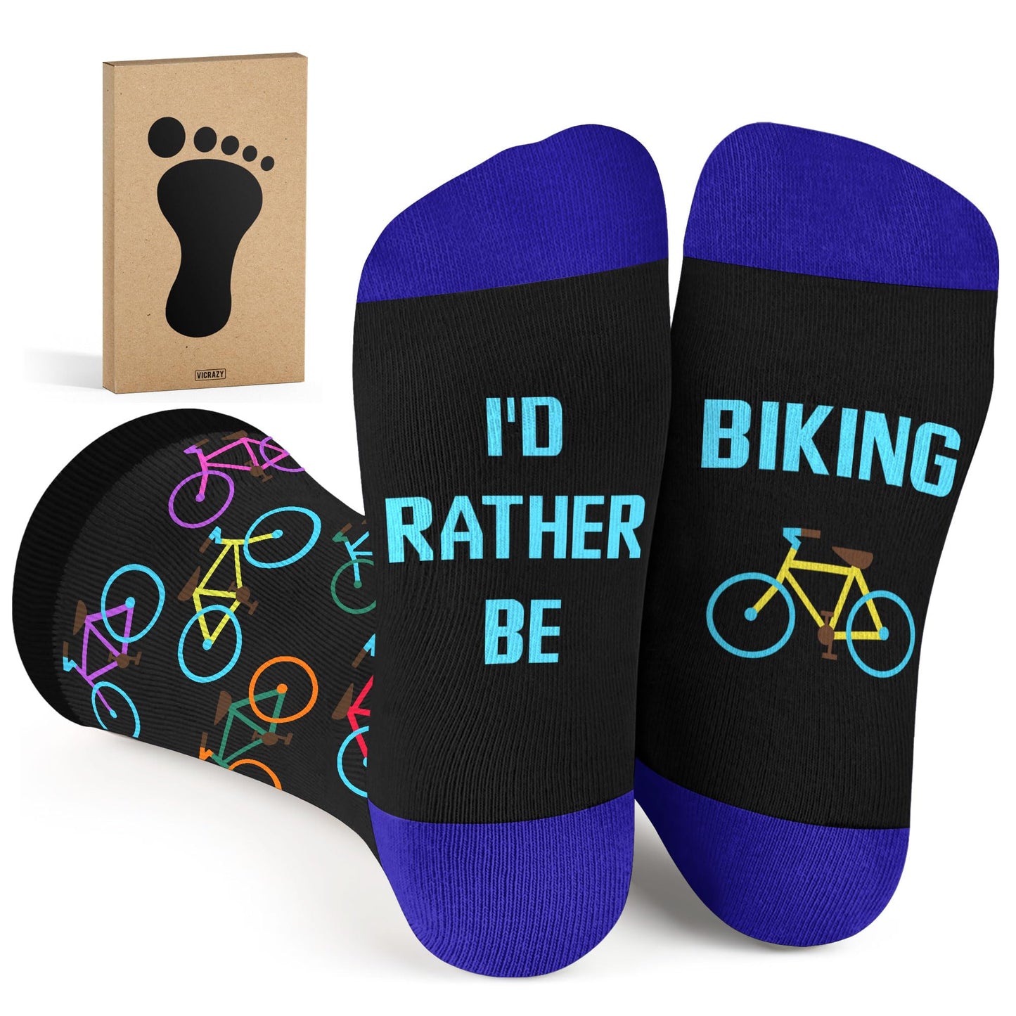 VICRAZY Hiking, Cycling, Camping Socks for Men, Women - Hiking, Bicycle, Camping, Bike Accessories, Stocking Stuffers