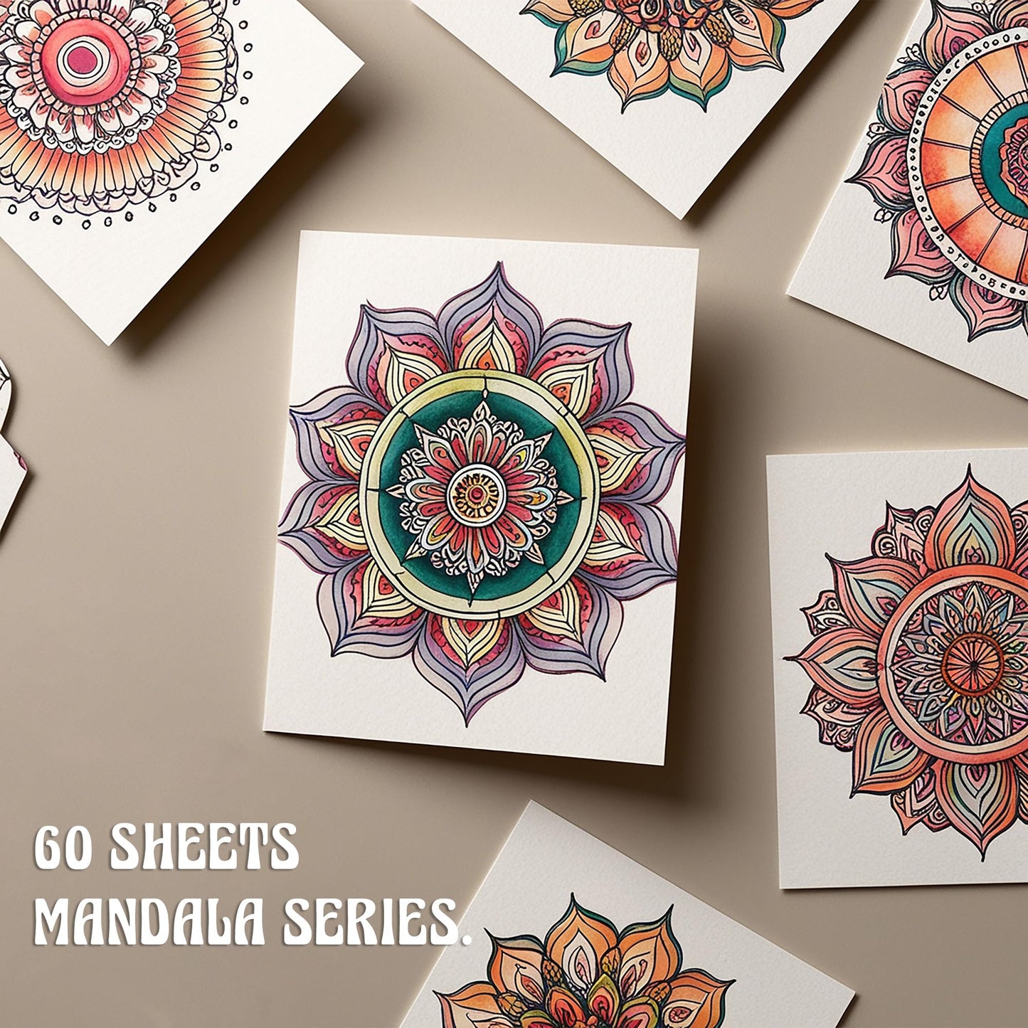 TIEFOSSI Relaxing Coloring Book, for Adults to Relax and Relieve Anxiety,160 GSM 60 Original Tearable Mandala Patterns Designs, Gift for Kids Adult