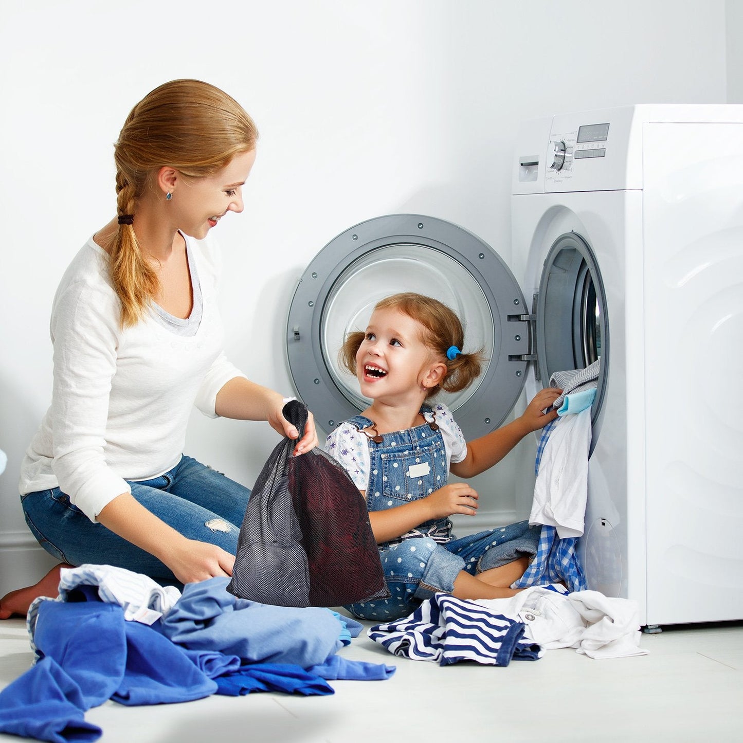 Frienda 6 Pieces Mesh Stuff Sack, 11 x 15 Inch Durable Nylon Drawstring Laundry Bag for Rinsing Beach Toys, Seashell Collecting, Mesh Bags and Travel(Black)