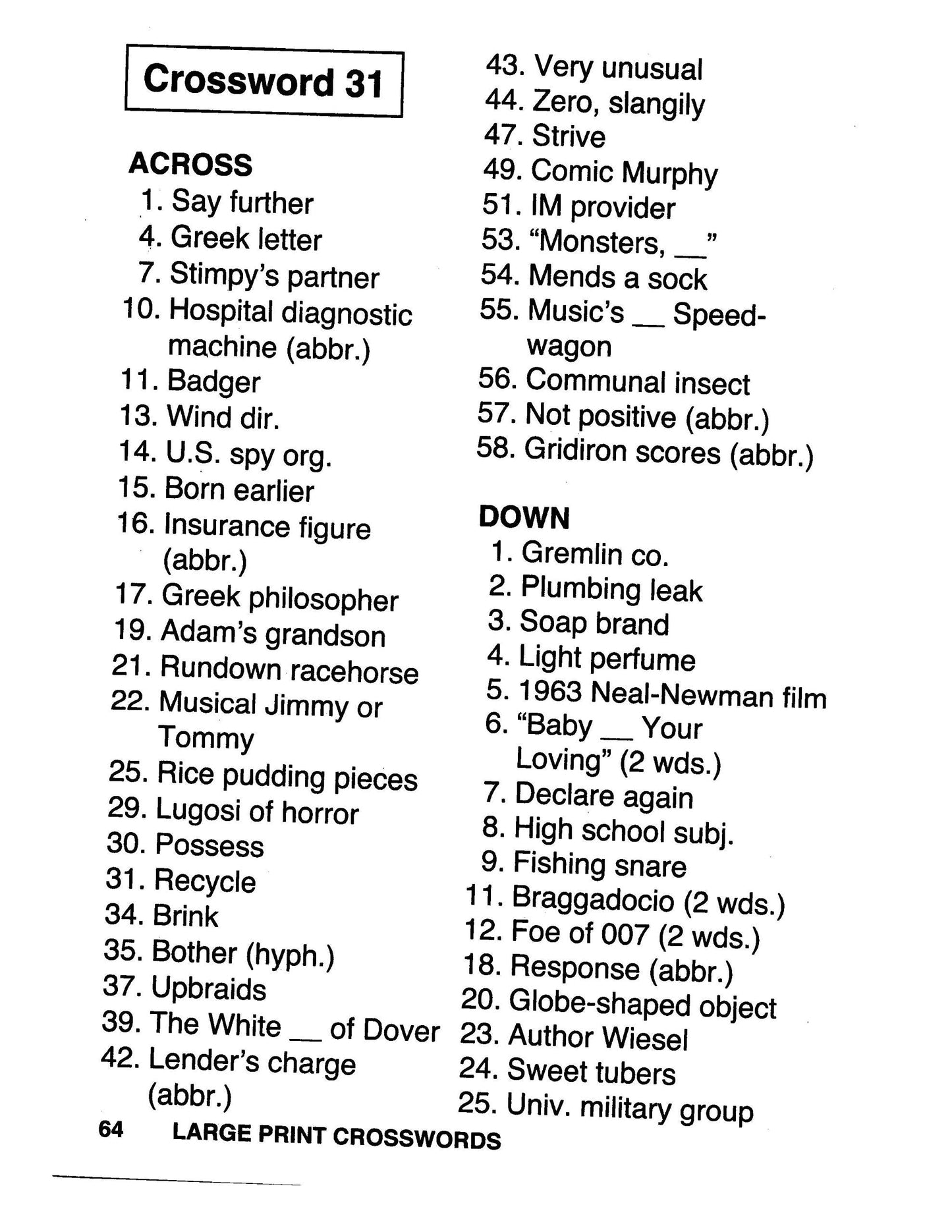 KAPPA Super Saver LARGE PRINT Crosswords Puzzle Pack-Set of 6 Full Size Books