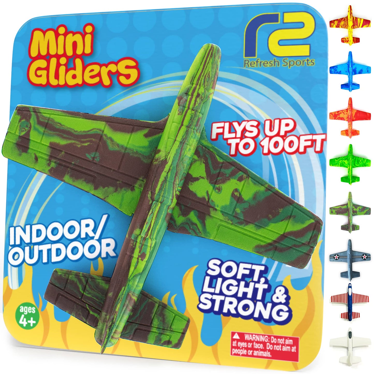 Foam Airplanes For Kids - Fun Glider Toys for Ages 4 5 6 7 8 9 10 Year Old & Up - Best Toy Gift Boy Toys Basket Stuffer Gifts - Small Birthday Gifts for Boys & Girls Party Favors - Air Plane Gift Idea