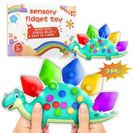 Dinosaur Color Sorting Sensory Toy Gift for Toddler Activities Toy Fine Motor Matching Game Road trip Travel Essential Toy Montessori Autism Fidgets Easter Basket Stuffers for Kid 3 4 5 Year Old Boy
