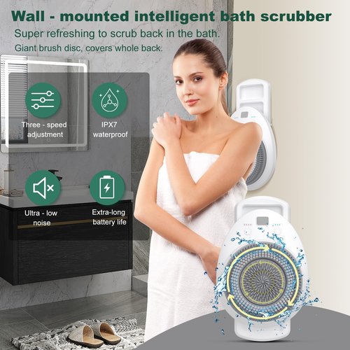 2025 Spin Back Scrubber For Shower, Smart Wall Mounted Electric Back Scrubber,New Back Scrubbers For Shower Back Scrubber Massage Shower Brush,Back Washer Exfoliating Back Scrubbers