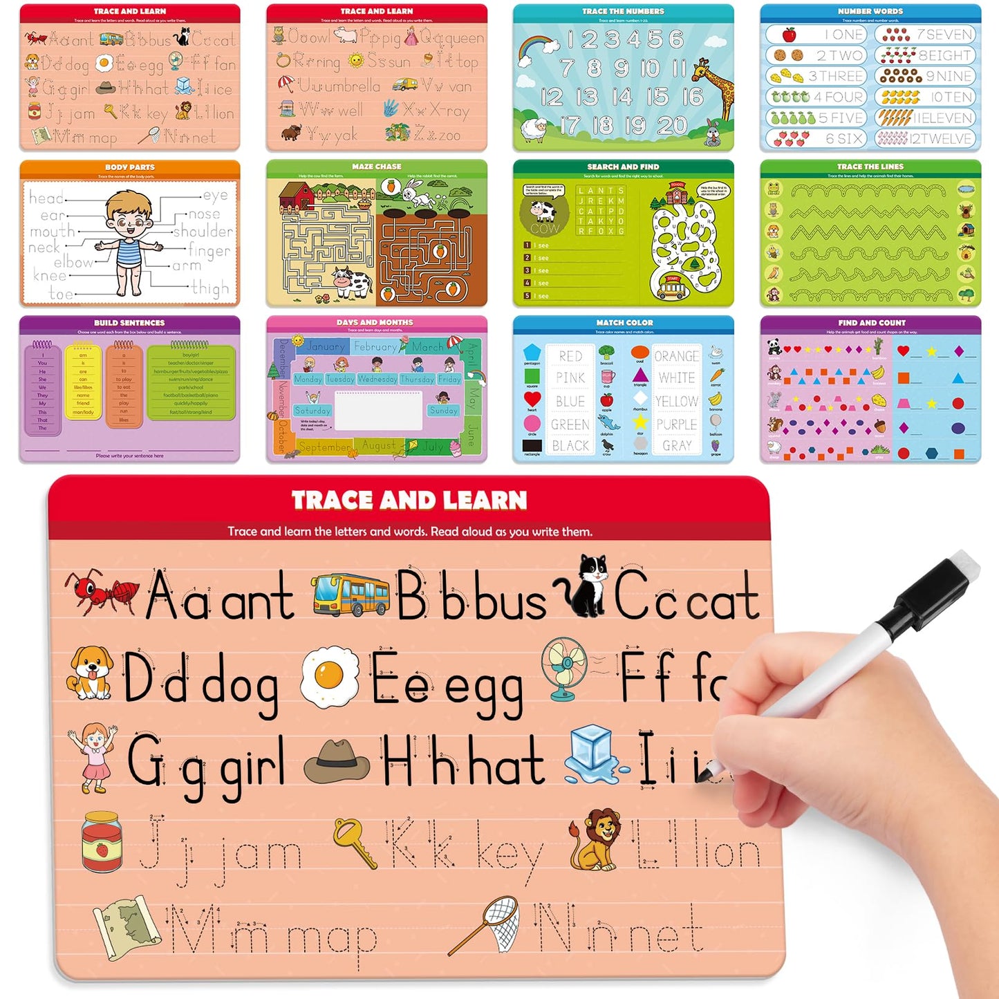 Kasfalci Handwriting Practice for Kids,Preschool Learning Activities,Number Alphabet Letter Tracing,Toddler Writing Practice Activity Book,ABC Learning Toys,Learn to Write,Preschool Workbooks Age 3-4