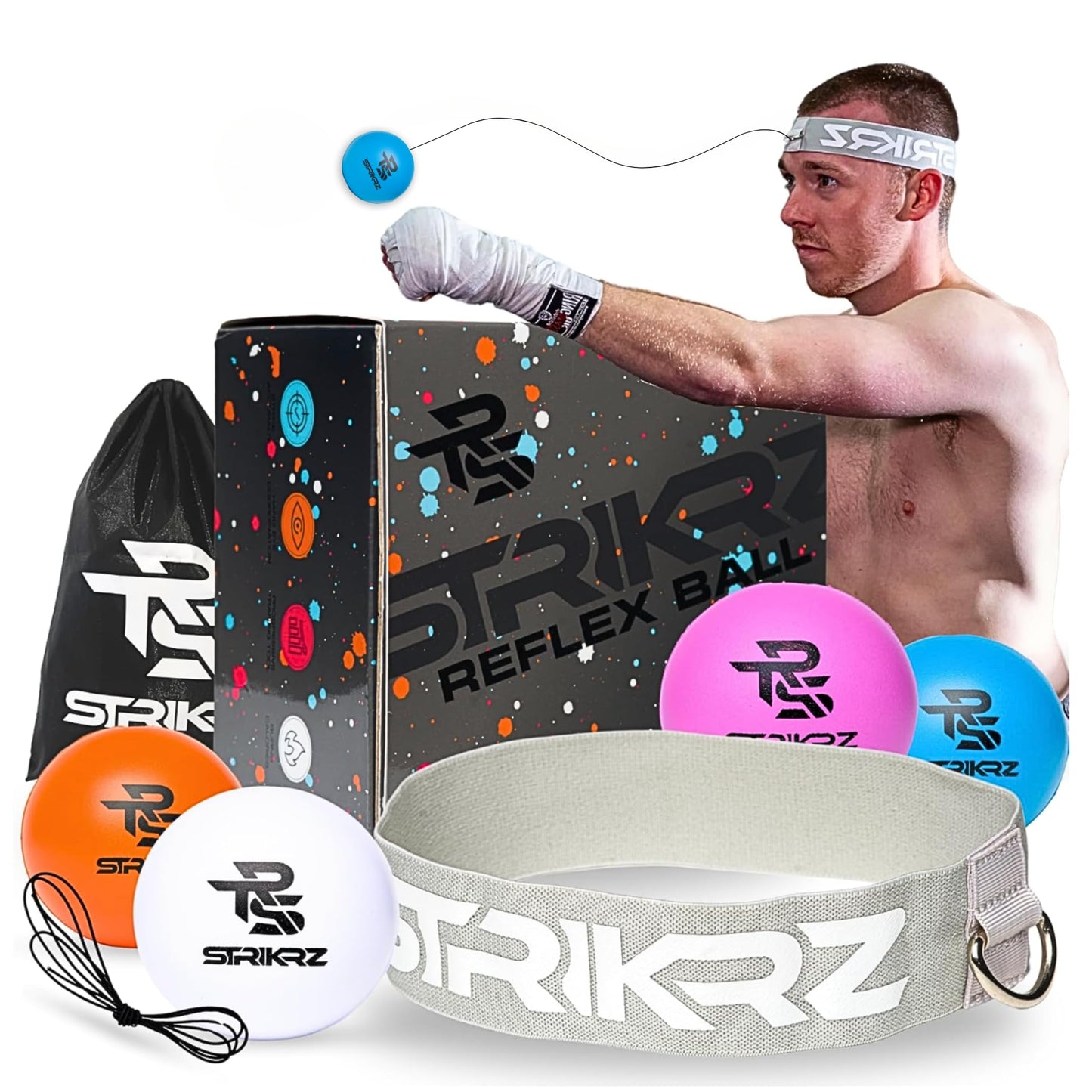 STRIKRZ Boxing Reflex Ball Boxing Training | Boxing Game | Punching Ball | Boxing Ball | Boxing Trainer | Boxing Speed Ball | Hand Eye Coordination Training | Punch Ball