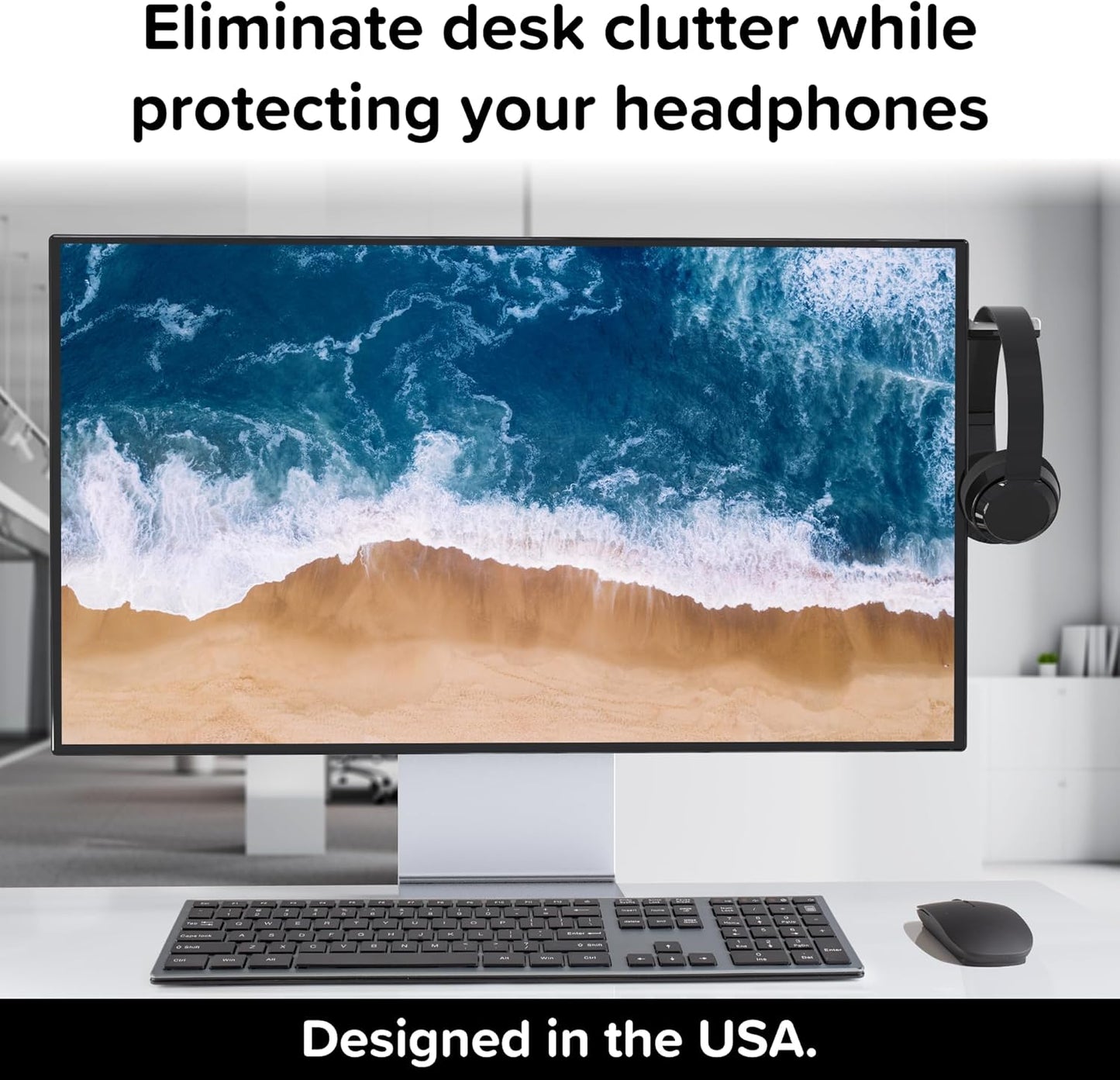 TotalMount Monitor Stand for Headphones and Headsets (Premium-Grade Holder Saves Desk Space and Protects Headphones)