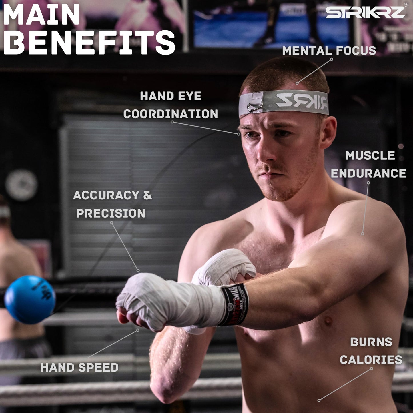 STRIKRZ Boxing Reflex Ball Boxing Training | Boxing Game | Punching Ball | Boxing Ball | Boxing Trainer | Boxing Speed Ball | Hand Eye Coordination Training | Punch Ball