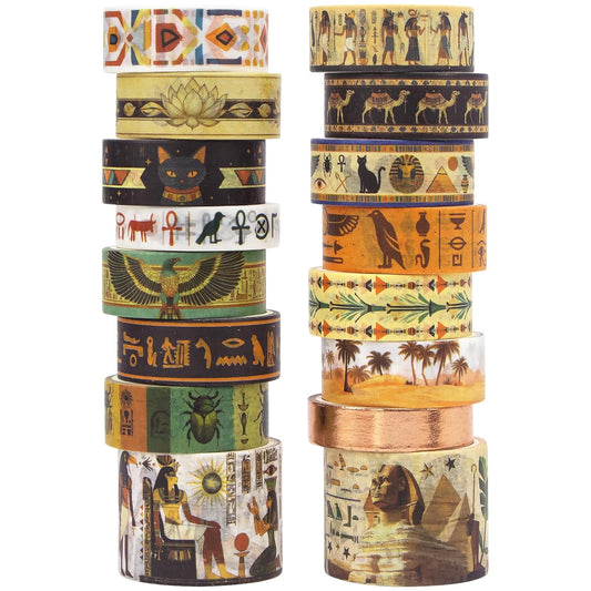 Mooker 16 Rolls Washi Tape Set - Vintage Decorative Washi Tape for Journaling, Craft Tape for Scrapbooking Supplies, Journaling Supplies, DIY Crafts, Junk Journal Supplies, Scrapbook Paper