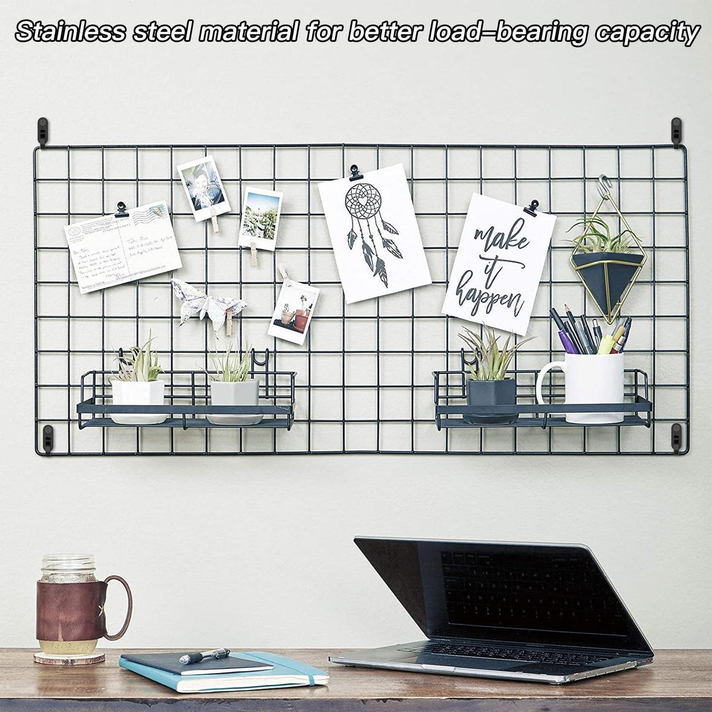 Lewufe String Lights Hanger Hooks, Stainless Steel Lights Clips, Outdoor Screw Hooks for Christmas Party Easy Release Wire and Fairy Led Lights, 20 Packs - Black