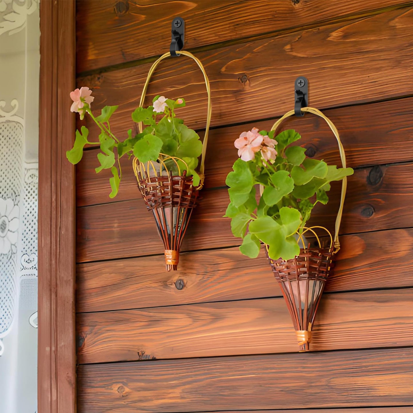 Lewufe String Lights Hanger Hooks, Stainless Steel Lights Clips, Outdoor Screw Hooks for Christmas Party Easy Release Wire and Fairy Led Lights, 20 Packs - Black