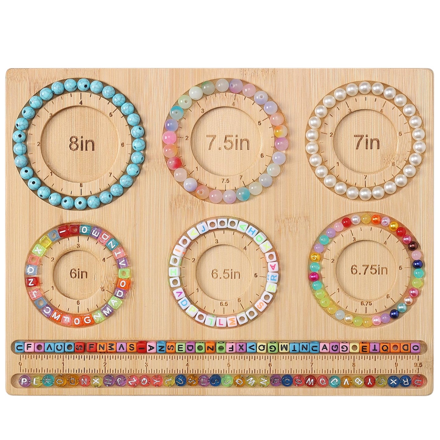 Petoysoso Bead Board for Jewelry Making, Bamboo Beading Board for Jewelry Bracelet Making, DIY Bracelet Bead Board