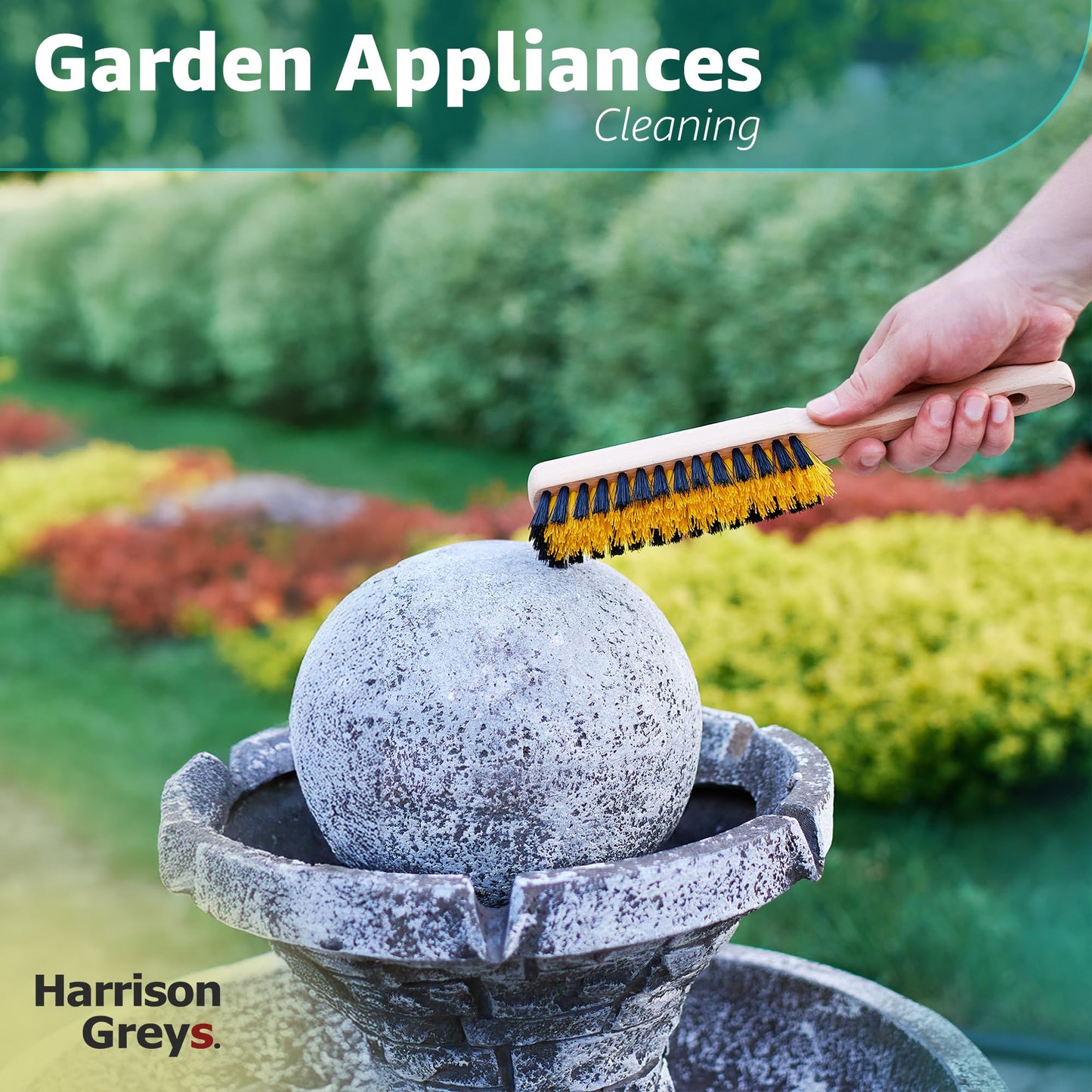 Carpet Cleaning Brush, Scrub Brush with Handle for Floor Mats, Rug Brush, Heavy Duty Carpet Cleaner Brush, Nylon Upholstery Brush for Indoor and Outdoor, Stiff Bristle Car Carpet Brush, Yellow