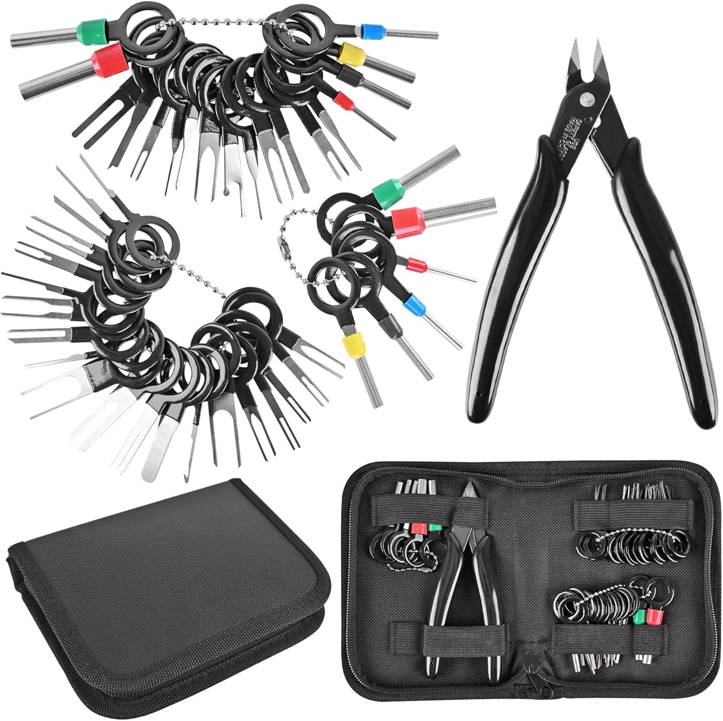 Terminal Removal Tool Kit 96 Pcs Depinning Tool Electrical Connector Pin Removal Tool Kit Pin Extractor Tool Set Wire Terminal Release Tool for Automotive Car Household Devices