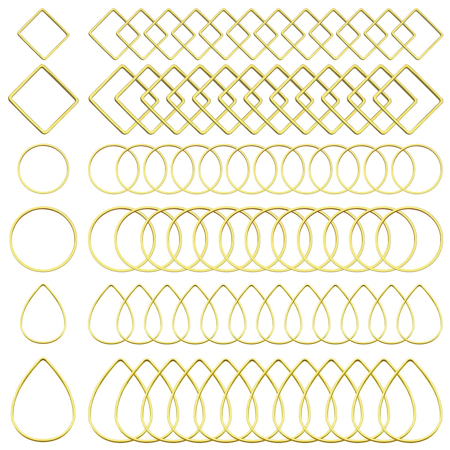 120Pcs Earring Hoops for Jewelry Making,Earring Finding Hypoallergenic Earrings Beading Hoop Bulk Open Bezel Pendant Frame Teardrop Square Round Circle Earrings Making Supplies for DIY Crafts