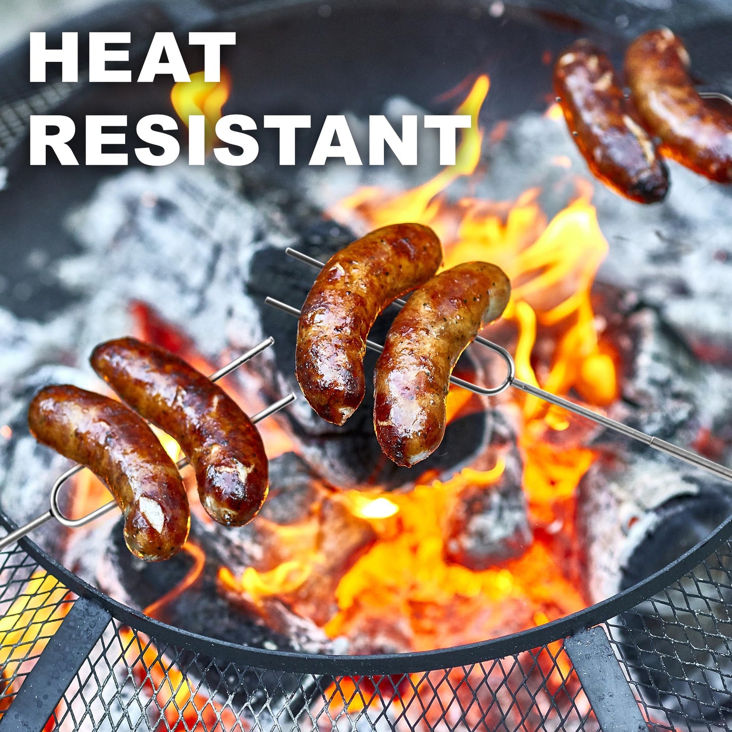 Zulay Kitchen 6 Pack Smores Sticks for Fire Pit - Long Marshmallow Roasting Sticks Smores Kit - Perfect Smore Skewers & Hot Dog Forks For Campfires, Camping Essentials S'mores Gear (Extendable Sticks)