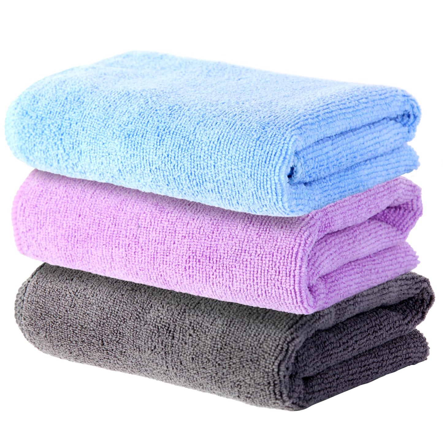 Wmiyafff Microfiber Gym Towels Set for Sports Fitness, Yoga, Workout, Exercise, Tennis, Super Soft and Quick-Drying Gym Towels for Women Men (3 Pack, Grey+Blue+Purple)