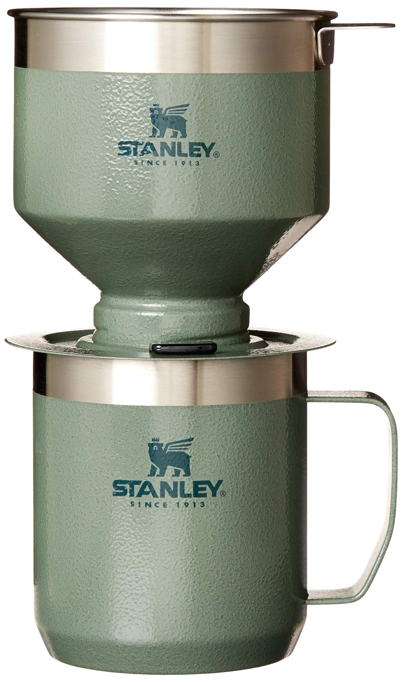 Stanley Perfect Brew Pour Over Set | 12 oz Camp Mug with Lid Included | Drip Coffee Maker with Reusable Filter | Insulated Stainless Steel | BPA-Free | Hammertone Green