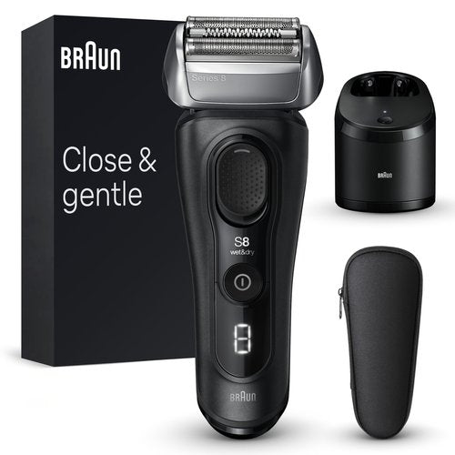 Braun Series 8 8560cc Electric Razor for Men, 4+1 Shaving Elements & Precision Long Hair Trimmer, 5in1 SmartCare Center, Close & Gentle Even on Dense Beards, Wet & Dry Electric Razor, 60min Runtime