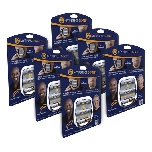 Mens Goatee Shaving Template - Create a Perfectly Shaped Goatee Every Time - Adjustable Reduces Shaving Time - Shape Van Dyke, Goatee and Circle Bead (Version 1.1)