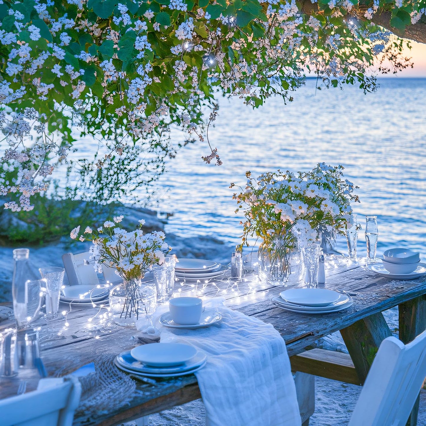 JMEXSUSS 4 Pack 50 LED White Fairy Lights Battery Operated - 16.1ft Mini Christmas Twinkle Lights Indoor Outdoor Waterproof for Garden Patio Party Wedding Birthday Holiday Decorations