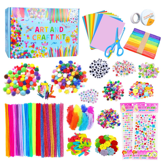 Itopstar Arts and Crafts Supplies Kit Craft Set for Kids-Art Supplies Kids Art Supplies Great for Preschool, Homeschool and Kindergarten DIY Crafting Projects-1500pcs+