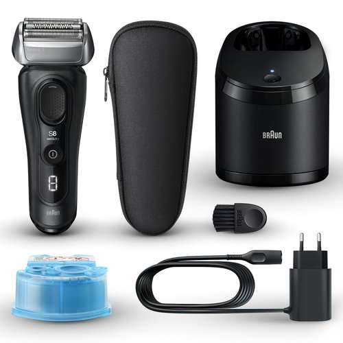 Braun Series 8 8560cc Electric Razor for Men, 4+1 Shaving Elements & Precision Long Hair Trimmer, 5in1 SmartCare Center, Close & Gentle Even on Dense Beards, Wet & Dry Electric Razor, 60min Runtime