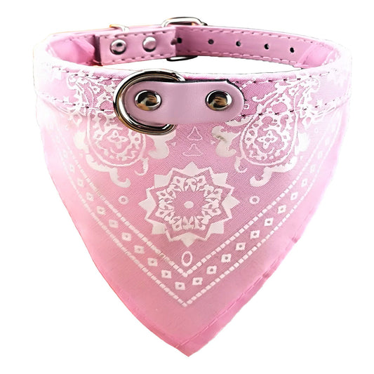 Fashion Dog Bandana Collar for Boys - Medium Puppy Collar - Black - S