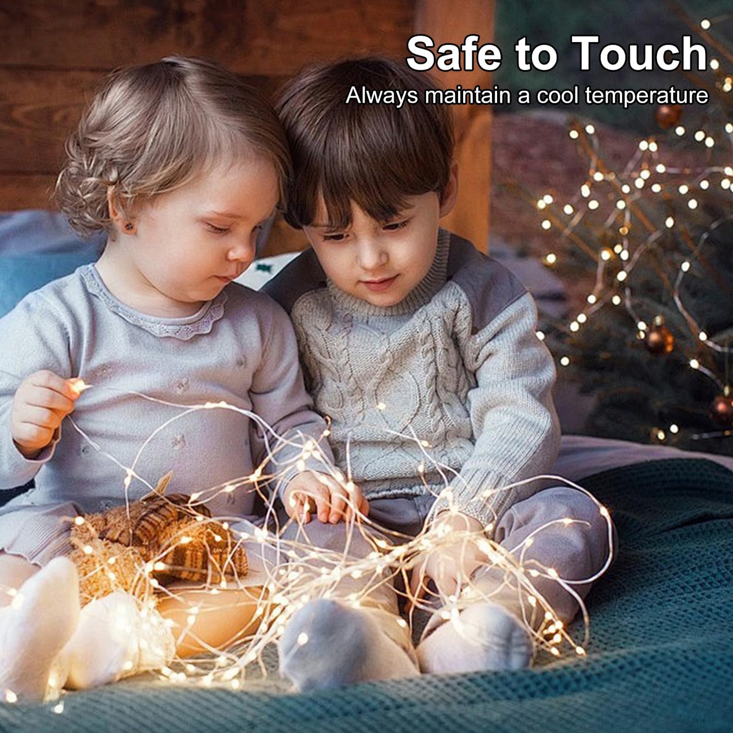 YPHSOL Fairy Lights Battery Operated String Lights 16.4ft 50LED Flashing and Constant Light Waterproof Silver Wire for Christmas DIY Party Bedroom Wedding (Warm White, 2 Pack)