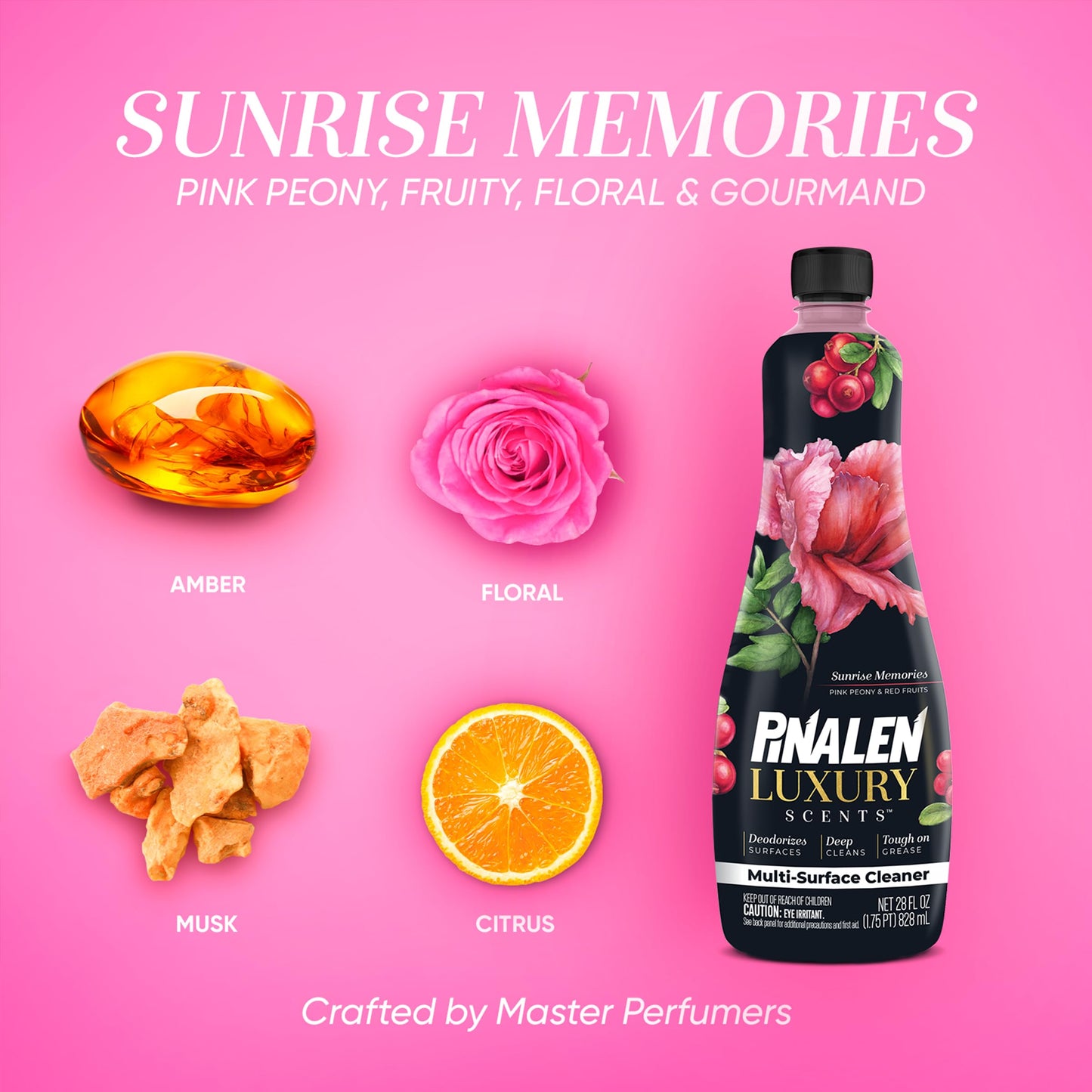 PINALEN Luxury Scent Liquid Multipurpose Cleaner - Sunrise Memories - 28 fl oz - All Purpose Cleaner for Kitchen, Bathroom & Surfaces