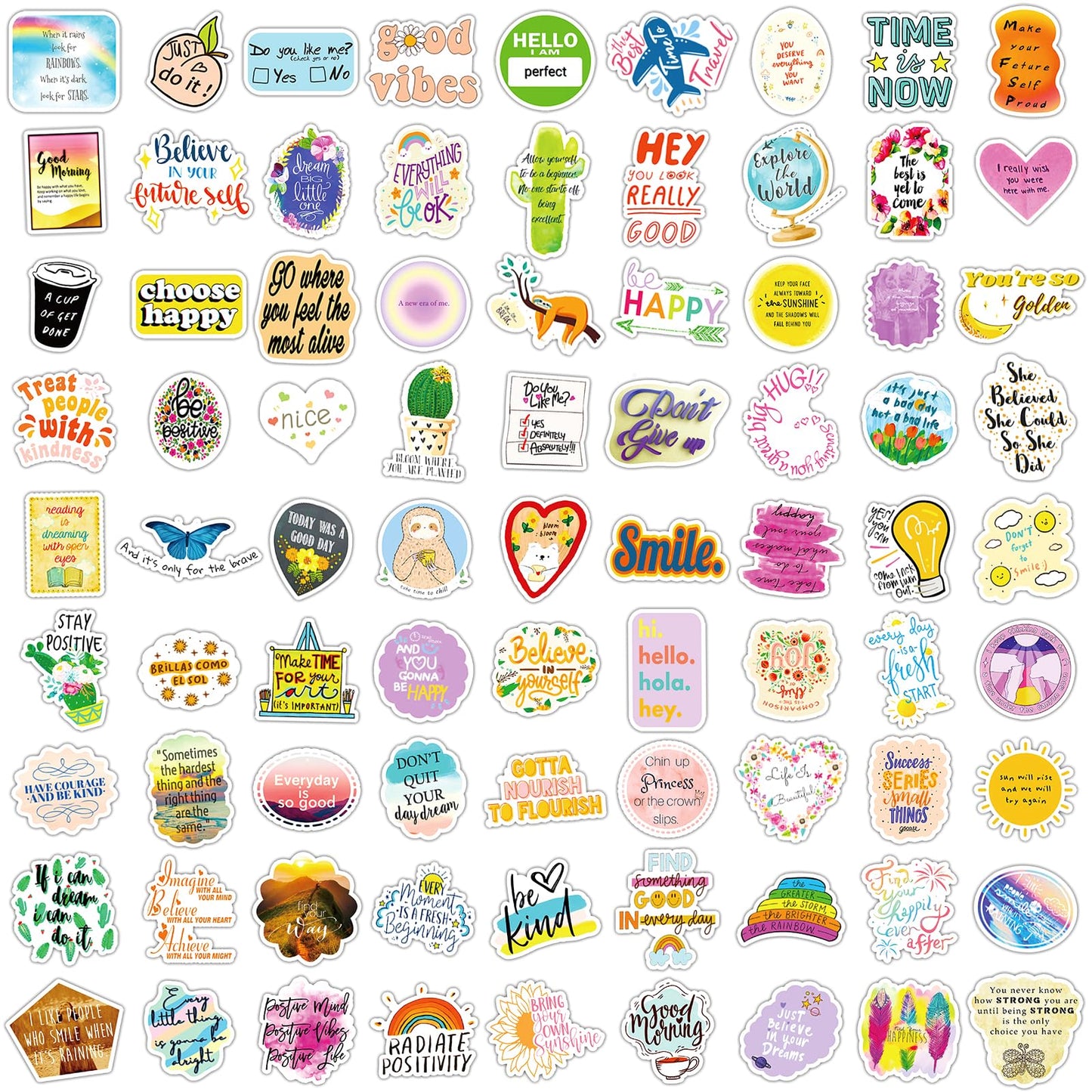 300PCS Motivational Sticker, Inspirational Words Stickers for Teens Adults Students Teacher Employees Vinyl Encouraging Positive Affirmation Stickers for Water Bottles Laptop Decals Scrapbook Journal
