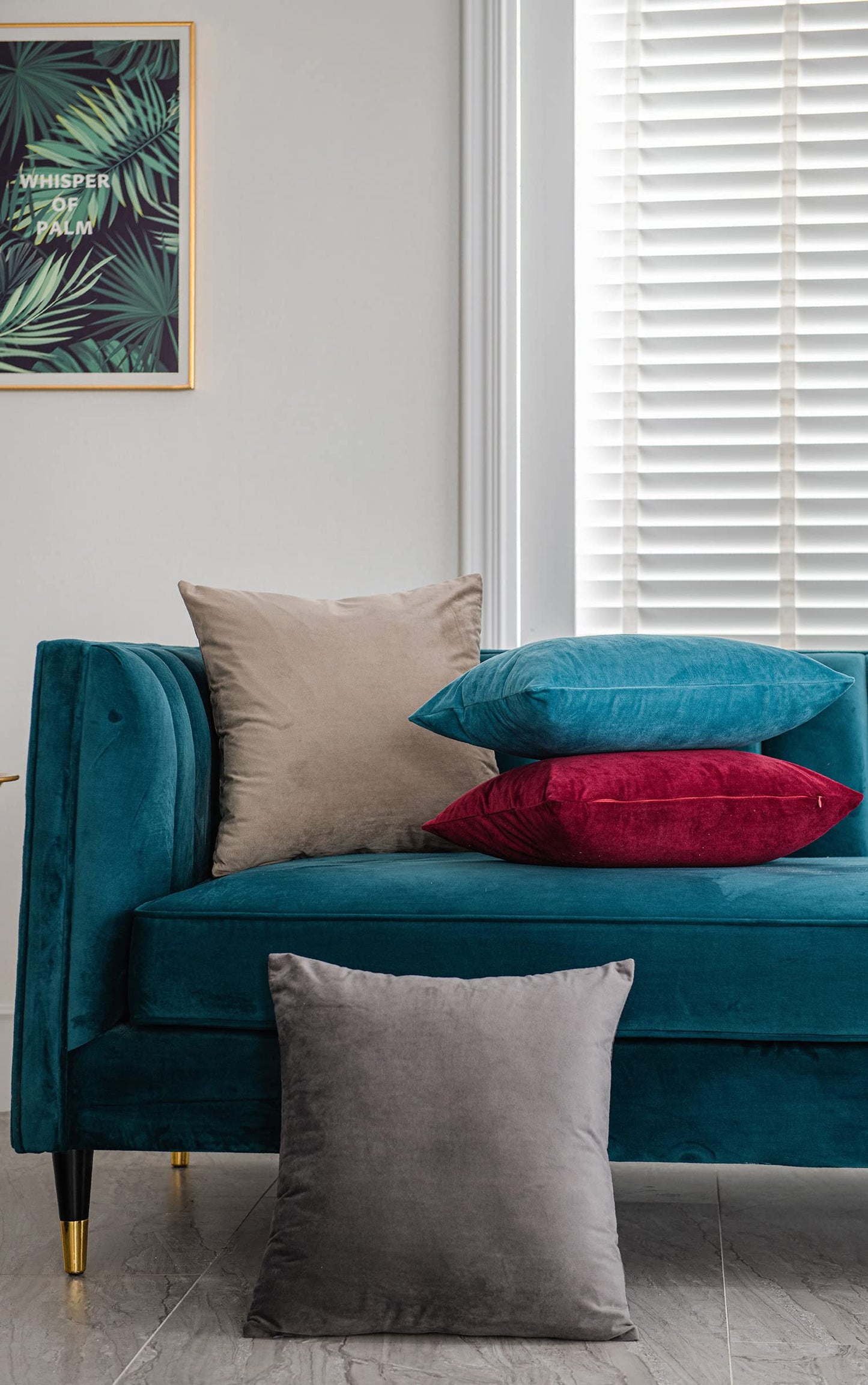 DEZENE Throw Pillow Covers 12x20 Burgundy: 2 Pack Cozy Soft Velvet Rectangular Decorative Pillow Cases for Farmhouse Home Decor