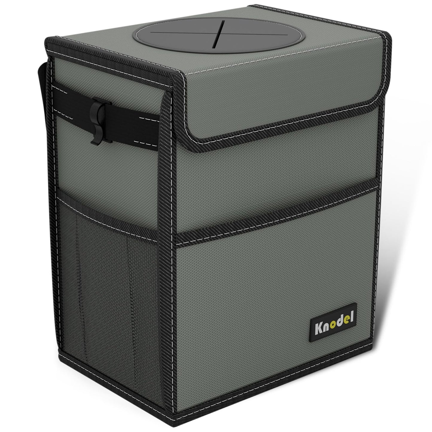 K KNODEL 2 Gallon Black Leak-Proof Waterproof Car Trash Can with Lid