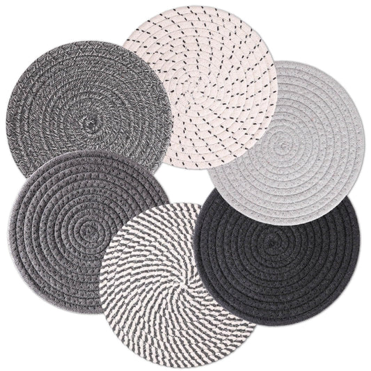 Billbotk 8'' Trivets Hot Dishes, Hot pots and Pans, 6 Heat Resistant Hot Pads, Pot Holders Kitchen, Hot Plate Mats Kitchen Countertops, Table, Home Essentials New Home and Farmhouse Decor