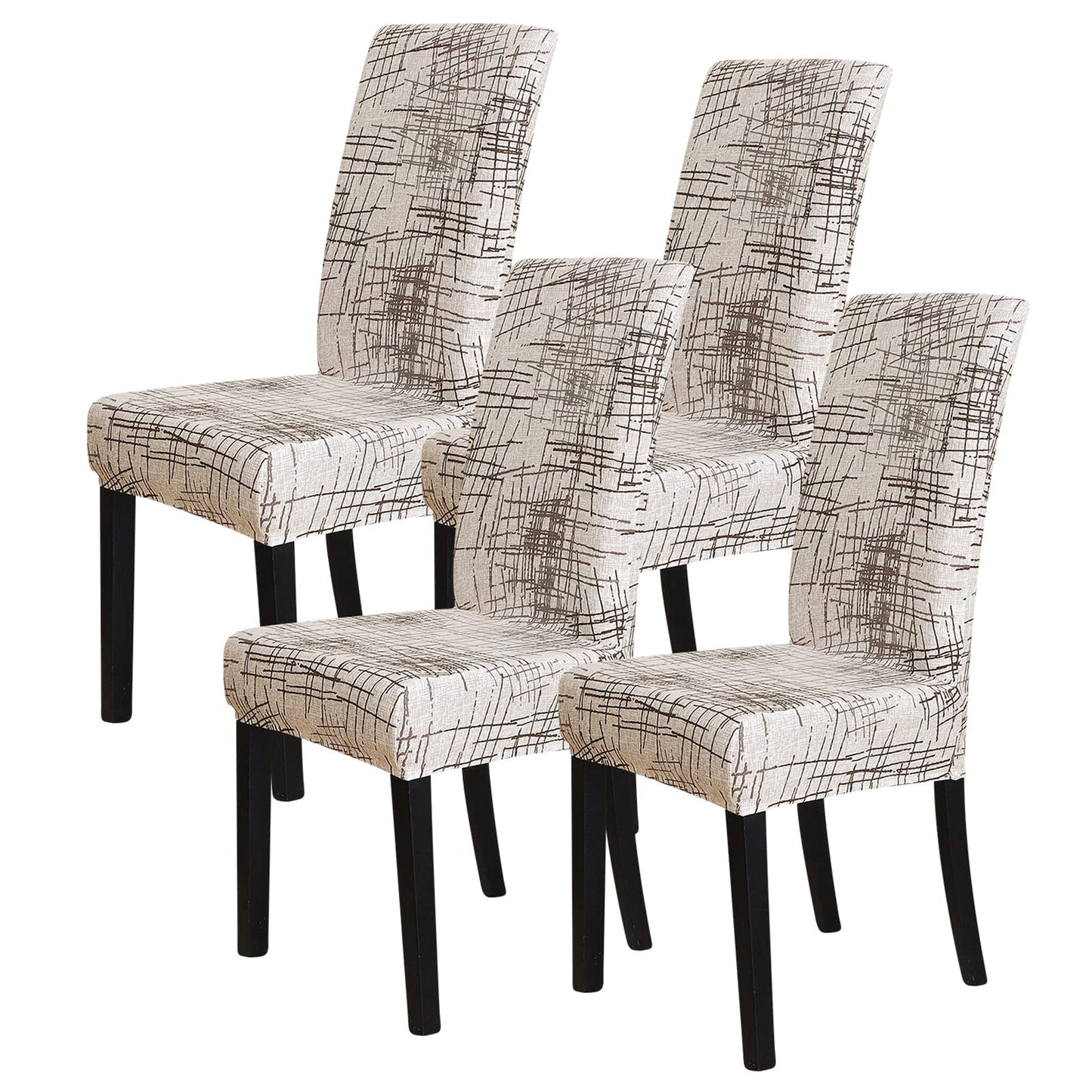 FORCHEER Dining Room Chair Covers for Dining Room Set of 4,Stretch Dining Chair Cover for Dining Room Kitchen Washable Removable(4Pack,Printed Geometric Pattern)