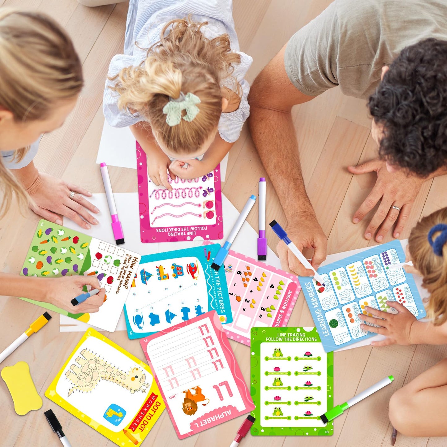 Preschool Learning Activities, 62 Pages Educational Workbook for Kids, Handwriting Practice, Montessori Toys, Autism Materials, Alphabet Learning, Kindergarten Game with Toys for Toddlers Kids 3-8