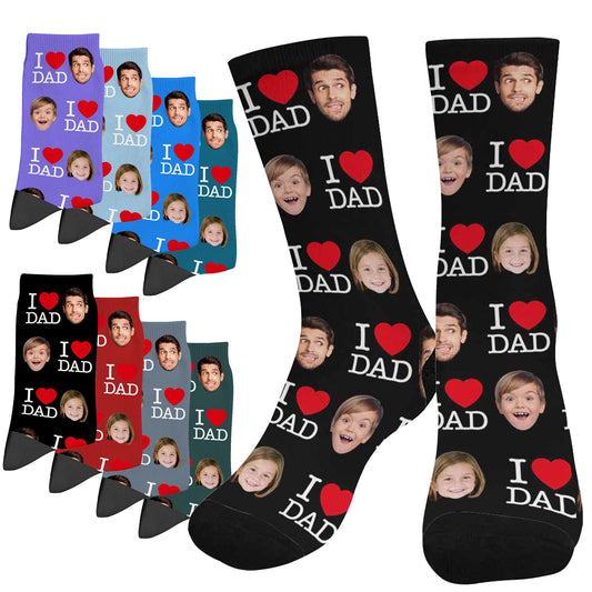 Custom Personalized Family Photo Crew Socks for Men Women-Upload Your Unique Memorable Family Picture