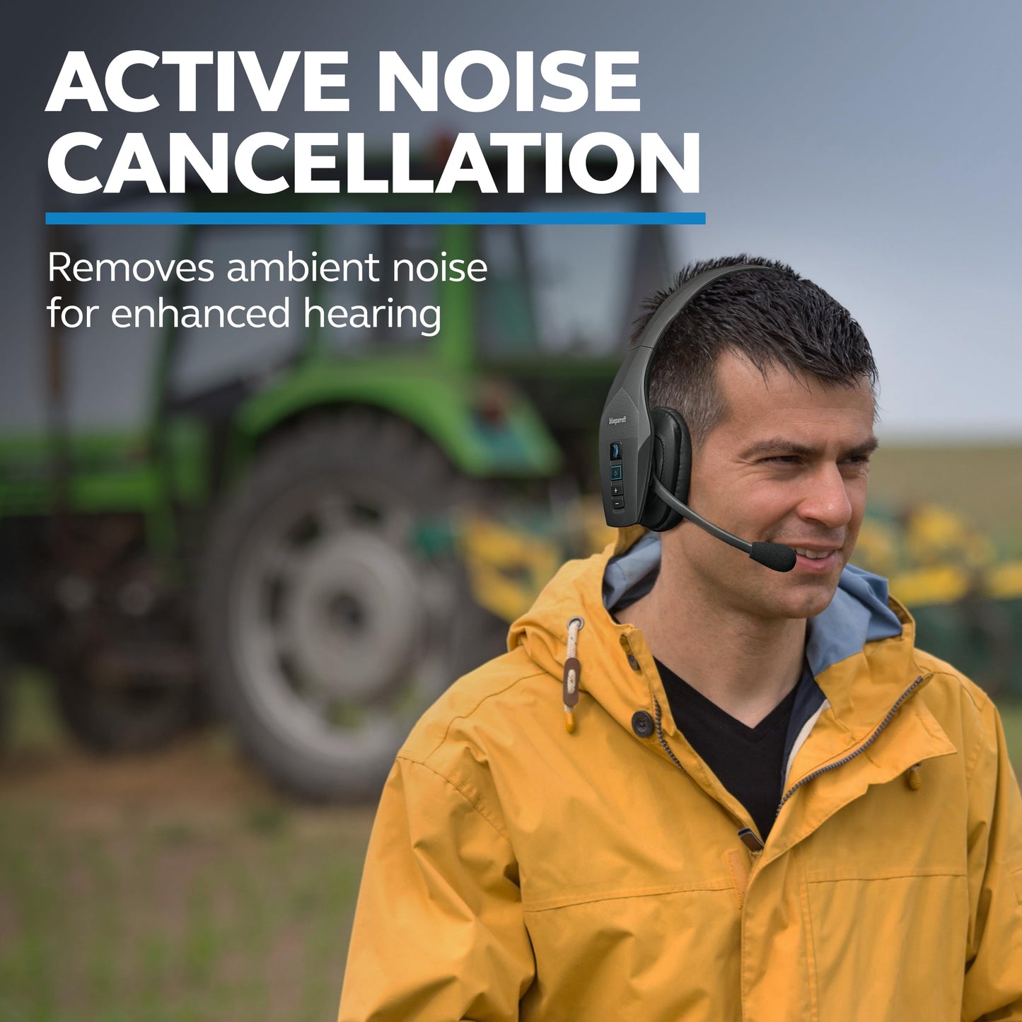 BlueParrott S650-XT Bluetooth Wireless Headphones 96% Noise Canceling Over Head Trucker Headset with Mic, 2-in-1 Convertible Stereo to Mono with ANC, IP54-Rated Protection, 36 hrs. Talk Time, Black