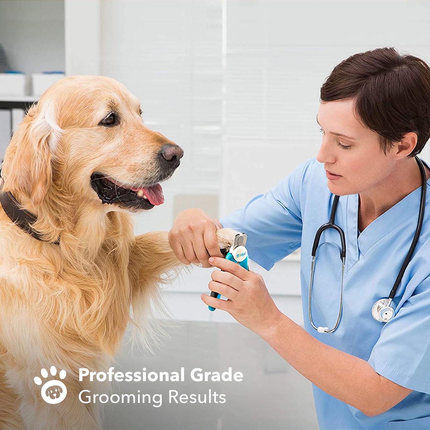 Dog Nail Clippers and Trimmer by Boshel - with Safety Guard to Avoid Over-Cutting Nails & Free Nail File - Razor Sharp Blades - Sturdy Non Slip Handles - for Safe, Professional at Home Grooming