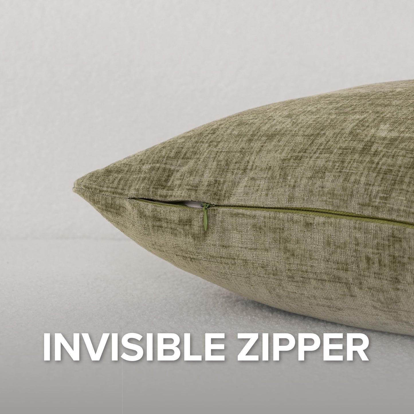 VOILYBIRD Texture Throw Pillow Covers 20x20 Inches for Couch, Decorative Pillow Covers for Sofa, Cozy Cushion Covers for Bed, Sage Green, Pack of 2