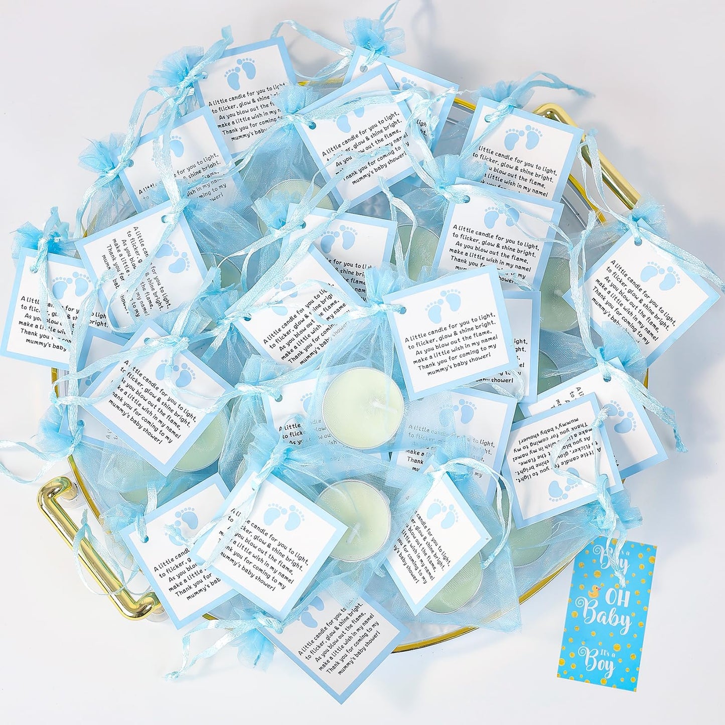 50pcs Tealight Candles Set for Baby Shower Party Favors, Christening Favors for Guests, Baby Girl Gender Reveal Favors. (pink)