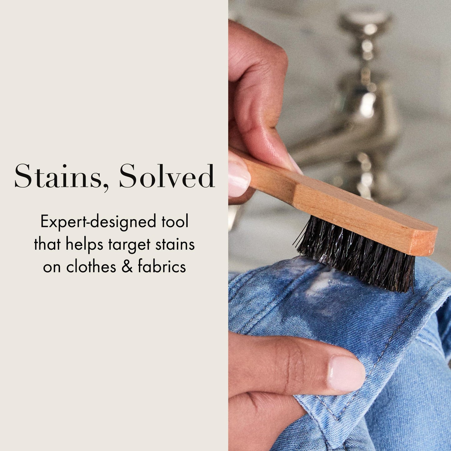 The Laundress Stain Brush, Laundry Brush for Stain Removal, Stain Brush for Clothes, Small Brush for Cleaning Small Spaces, Home Cleaning