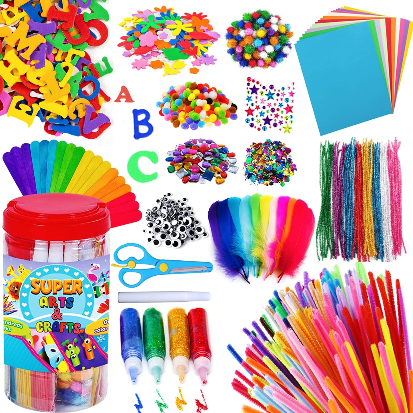 Goodyking Arts and Crafts Supplies for Kids - All in One Kid Crafts Toddler Activities Kids School Supplies Age 4 5 6 7 8 Years Old Craft Art Supply Kit Kindergarten Homeschool