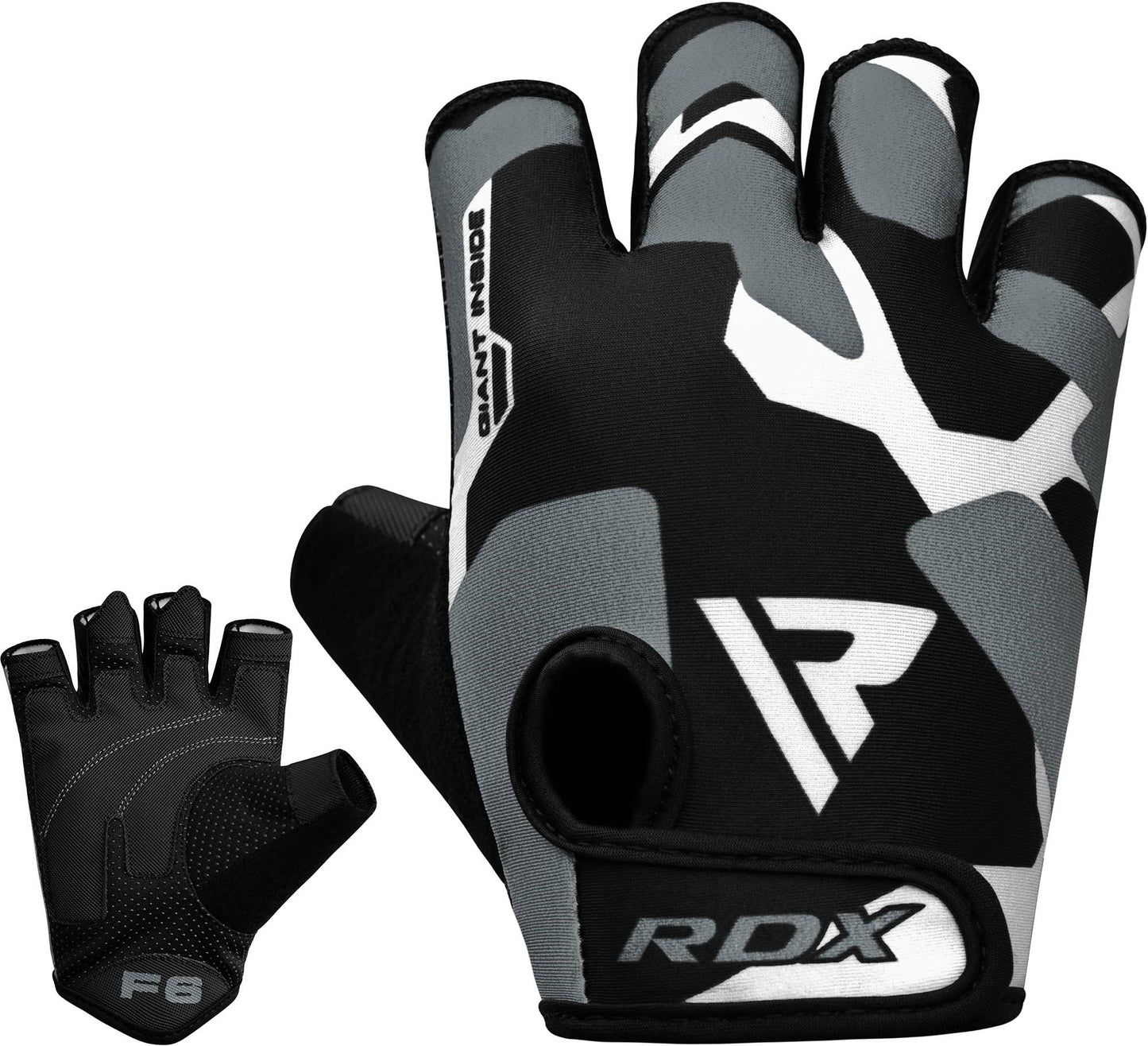 RDX Weight Lifting Gloves Gym Fitness Workout, Anti Slip Padded Palm Elasticated Strength Training Equipment Men Women Half Finger Exercise Bodybuilding Calisthenics Cycling Rowing Climbing