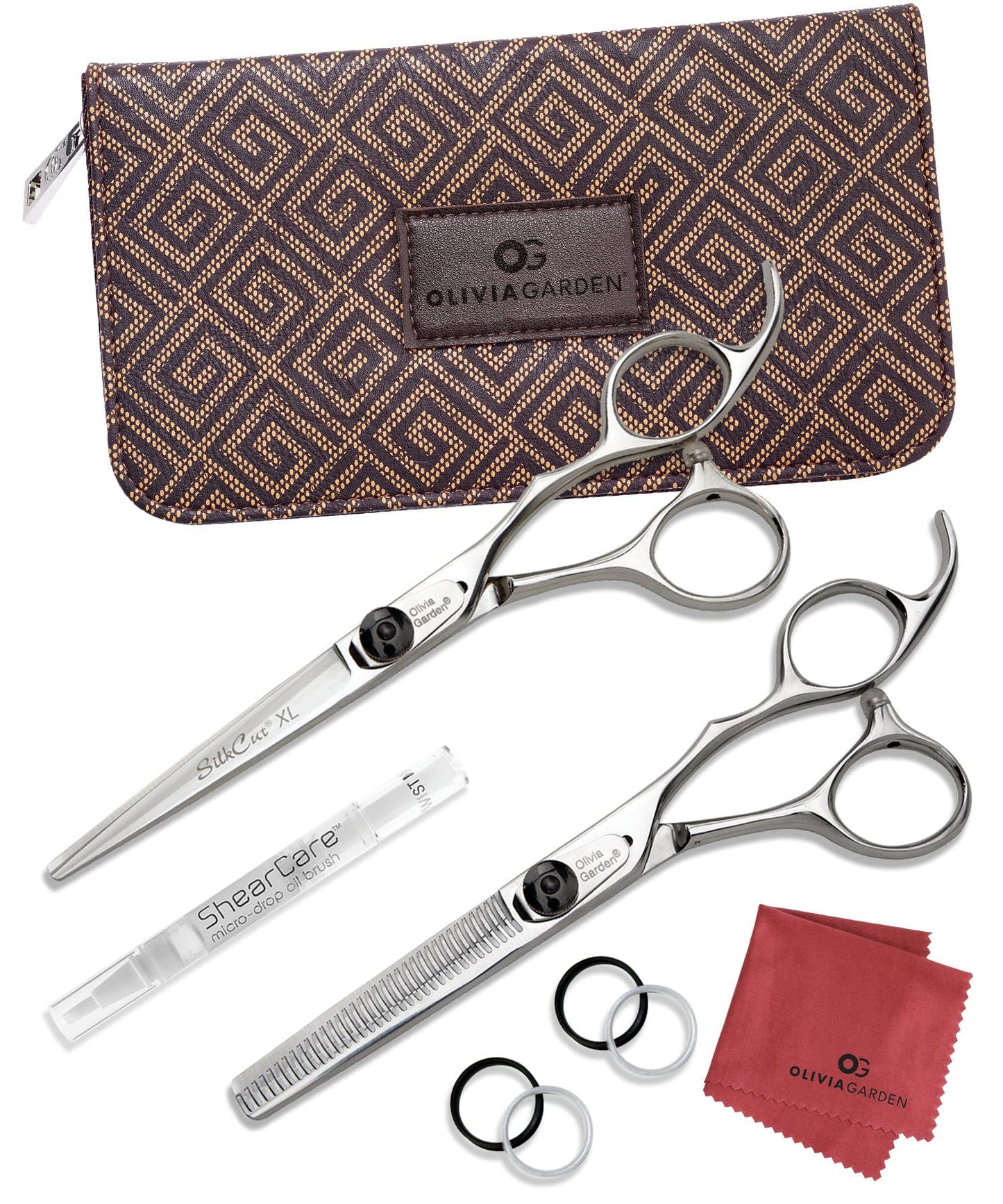 Olivia Garden Silkcut Professional Hairdressing Barber Kit, XL, 7"