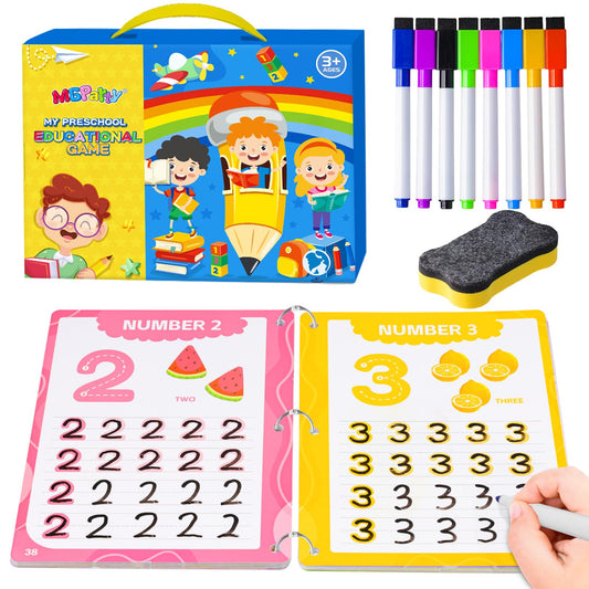 Preschool Learning Activities, 62 Pages Educational Workbook for Kids, Handwriting Practice, Montessori Toys, Autism Materials, Alphabet Learning, Kindergarten Game with Toys for Toddlers Kids 3-8